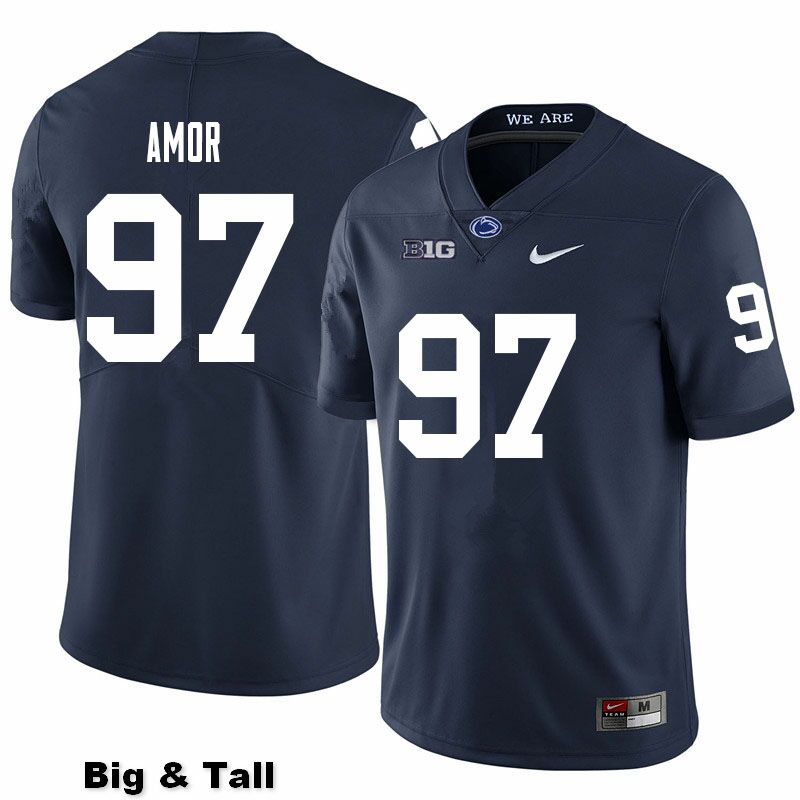 NCAA Nike Men's Penn State Nittany Lions Barney Amor #97 College Football Authentic Big & Tall Navy Stitched Jersey YIA8798LR